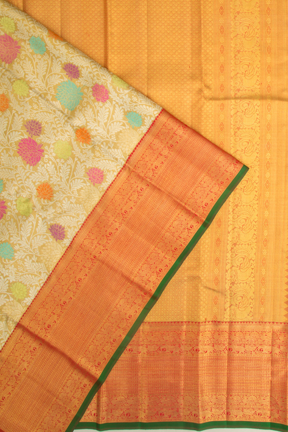 Kanchipuram Silk Brocade Gold Saree