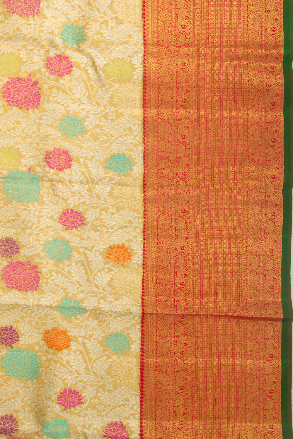 Kanchipuram Silk Brocade Gold Saree