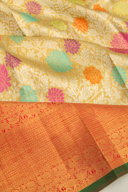 Kanchipuram Silk Brocade Gold Saree