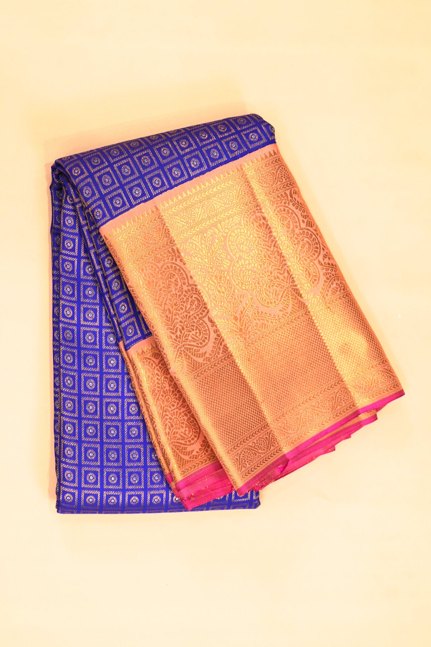 Kanchipuram Silk Brocade Royal Blue Saree