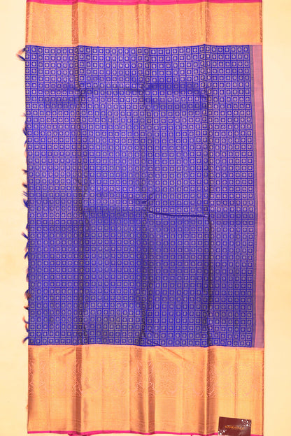 Kanchipuram Silk Brocade Royal Blue Saree