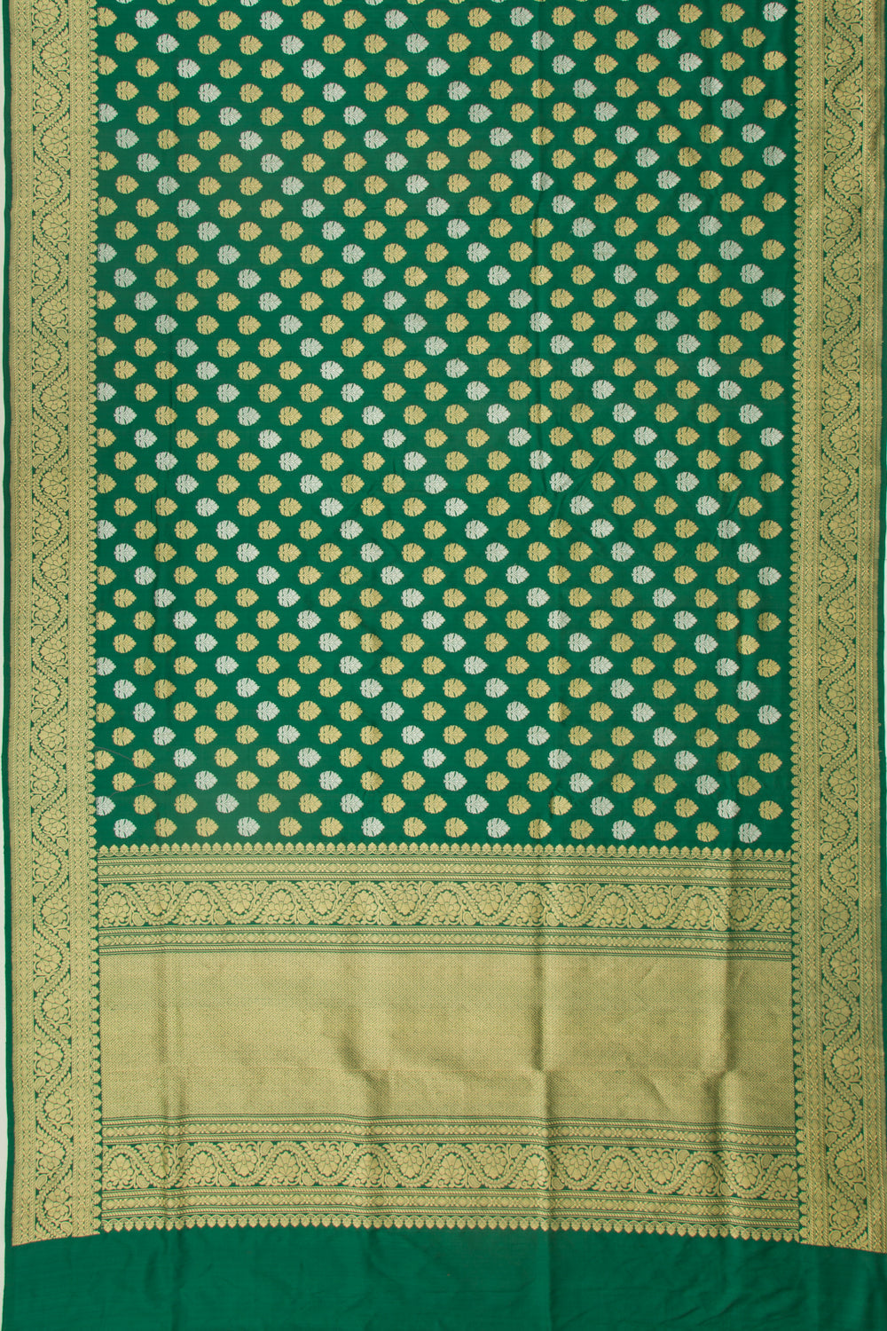 Banarasi Silk Kadwa Butta Green Saree