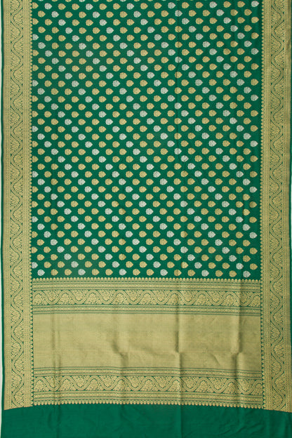 Banarasi Silk Kadwa Butta Green Saree