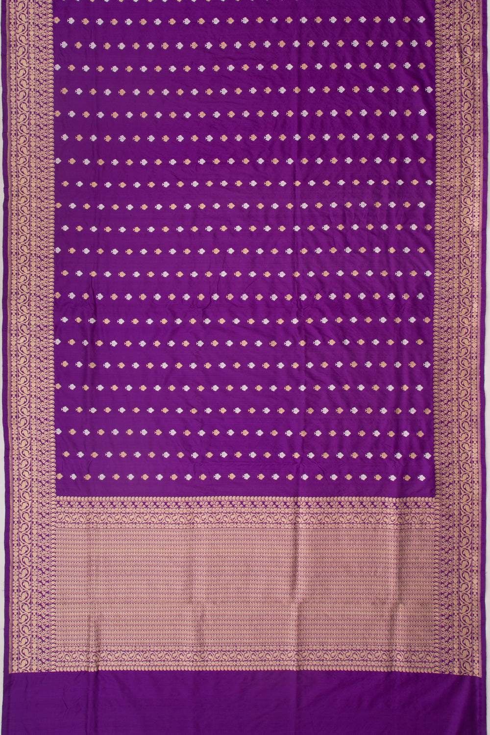 Banarasi Silk Kadwa Butta Purple Saree