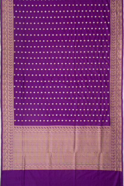 Banarasi Silk Kadwa Butta Purple Saree