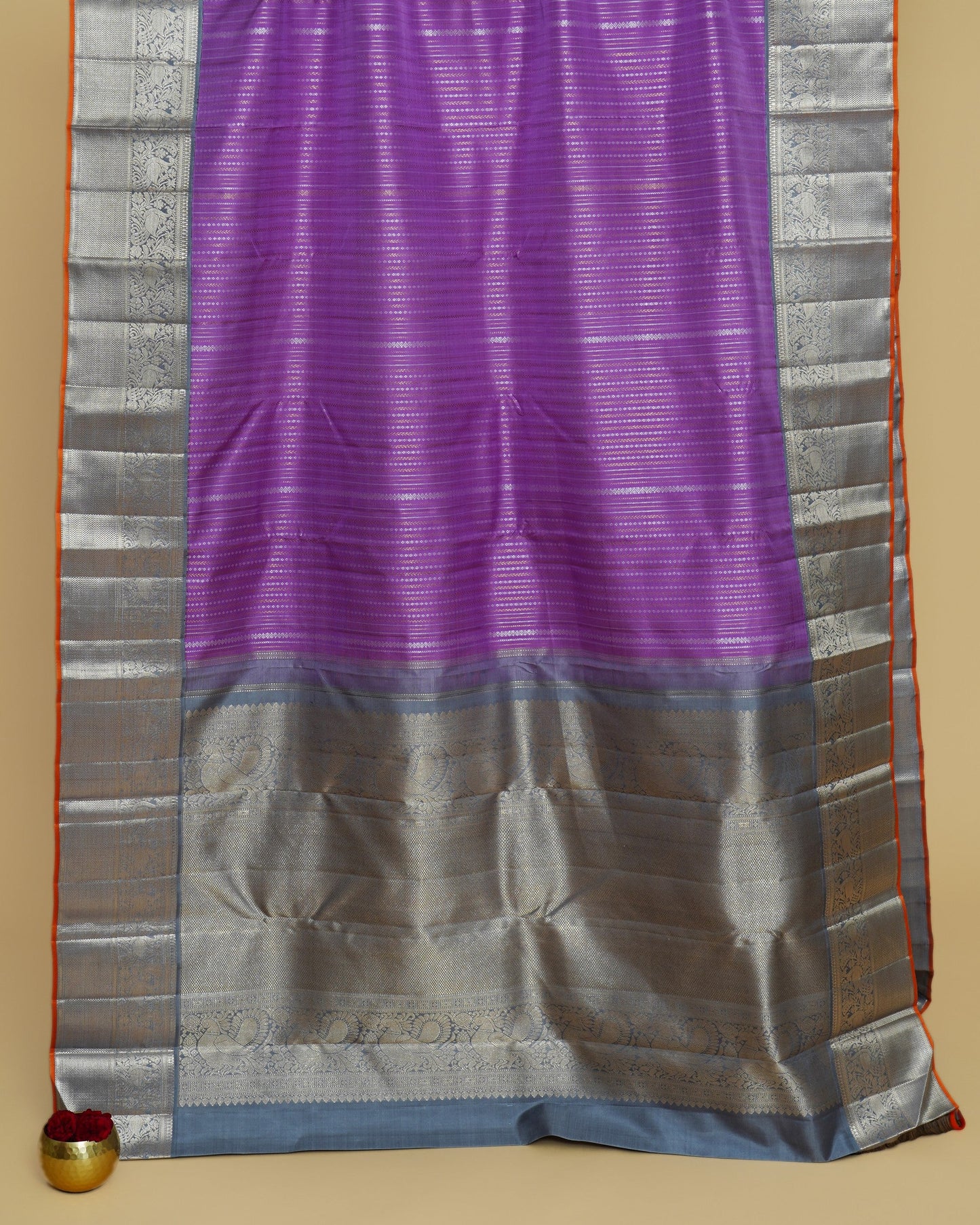 Kanchipuram Silk Brocade Lavender Saree