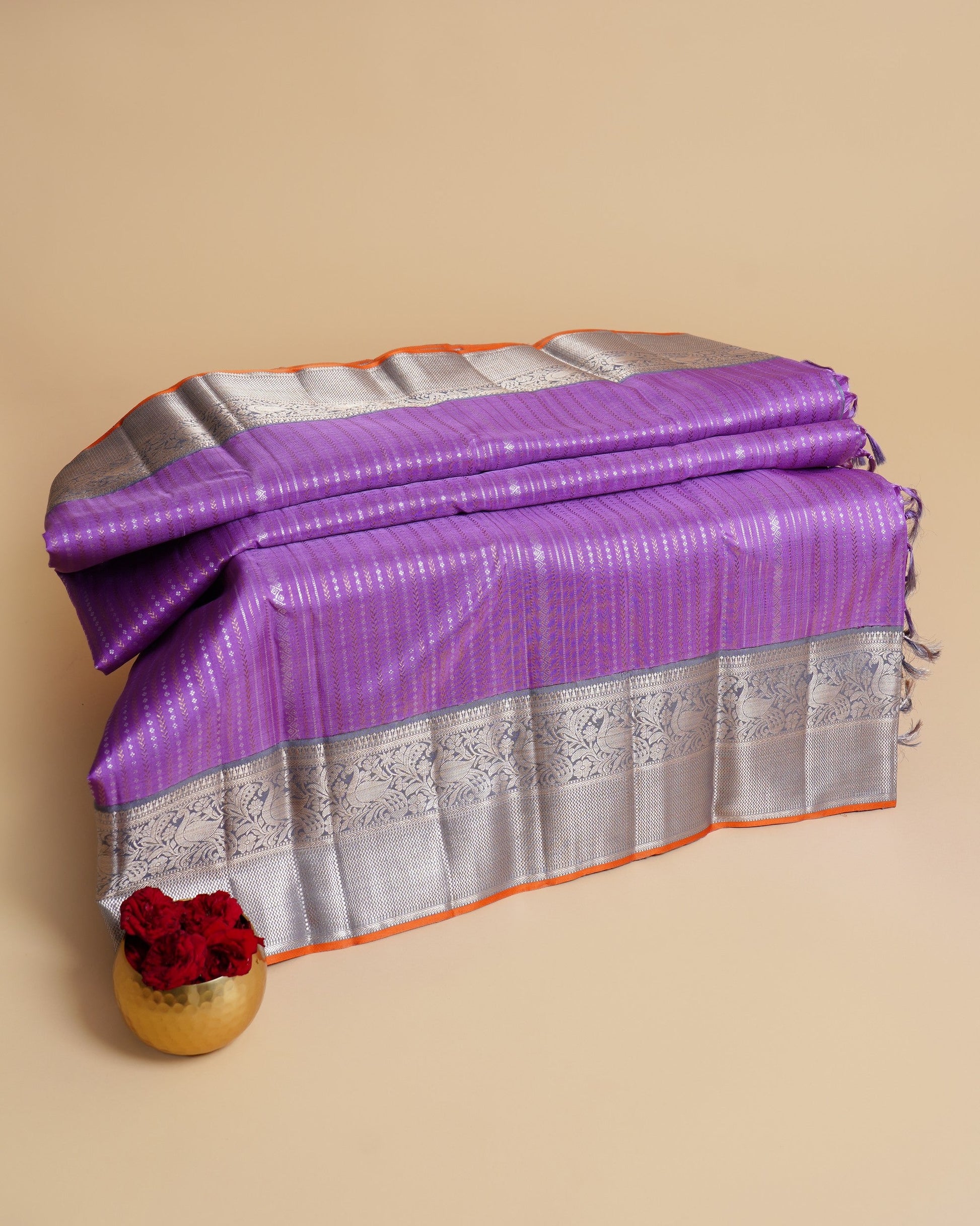 Kanchipuram Silk Brocade Lavender Saree