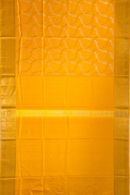 Kanchipuram Silk Jaal Yellow Saree