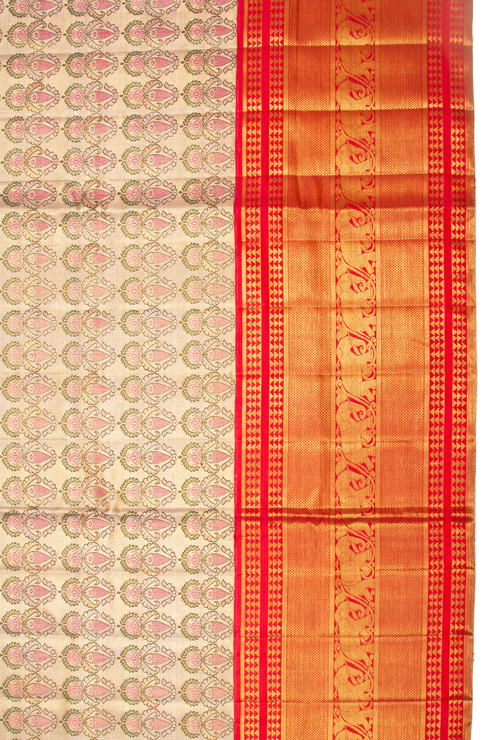 Kanchipuram Silk Tissue Brocade Gold Saree