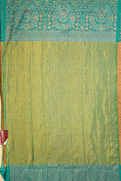 Kanchipuram Silk Tissue Brocade Green Saree