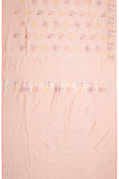 Banarasi Silk Kadwa Jaal Peach Saree