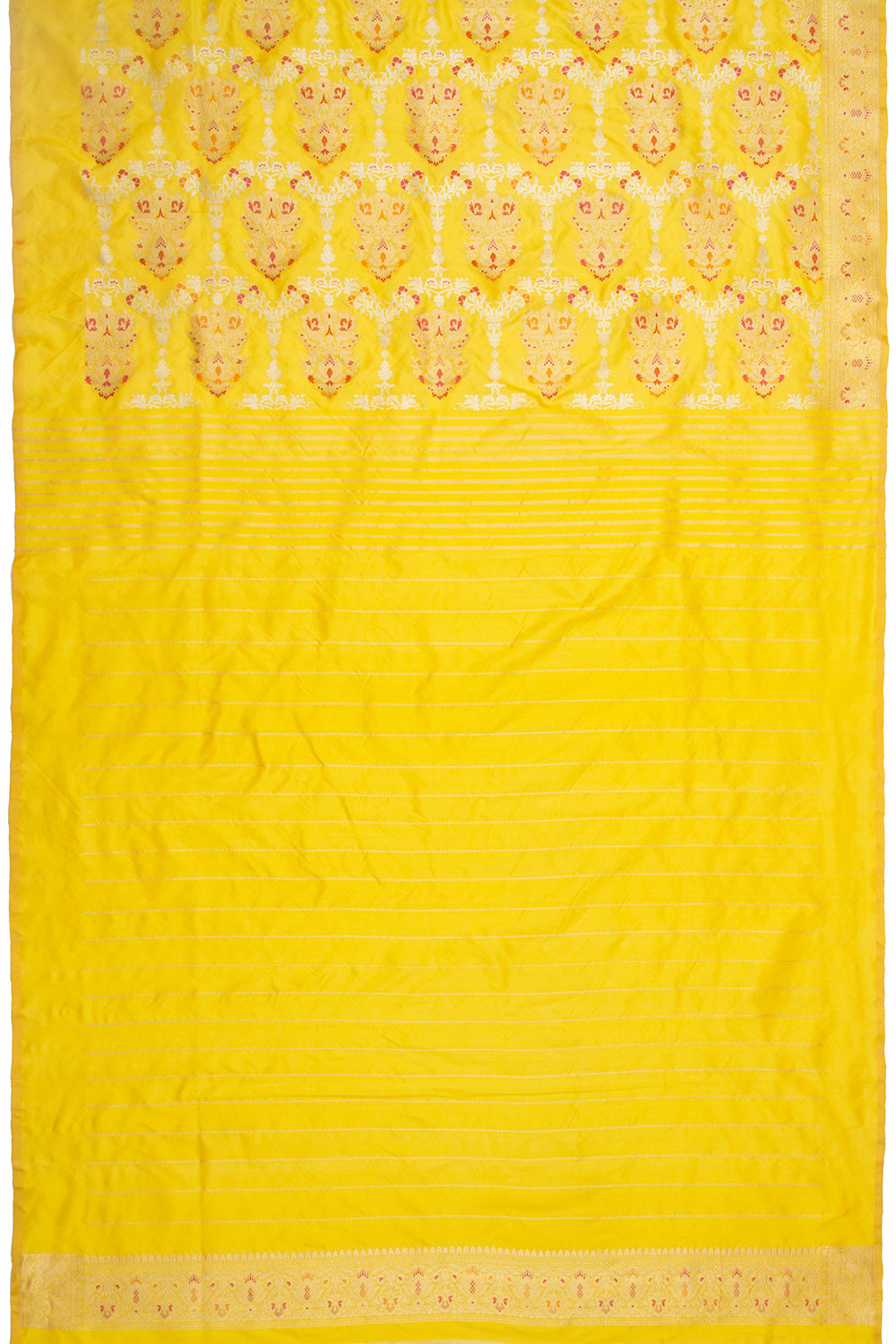 Banarasi Silk Kadwa Jaal Yellow Saree