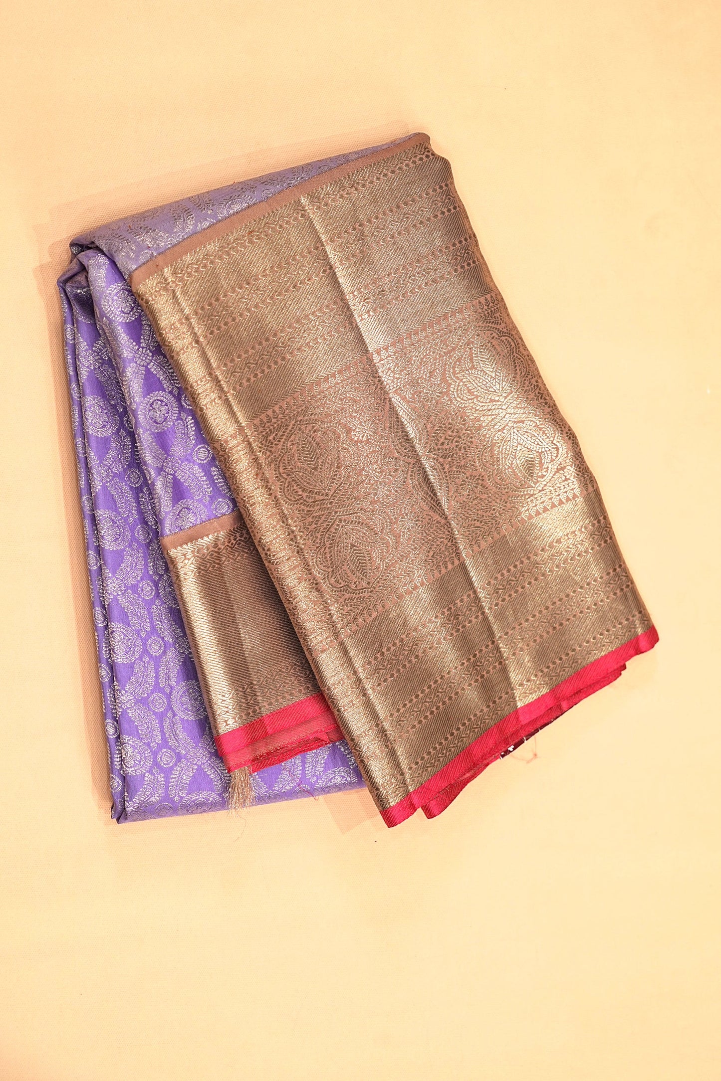 Kanchipuram Silk Brocade Lavender Saree