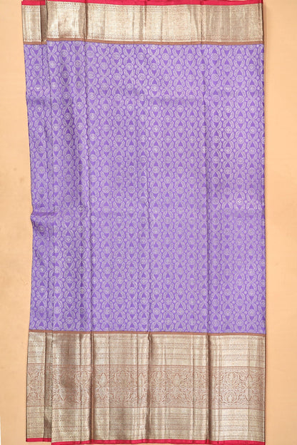 Kanchipuram Silk Brocade Lavender Saree