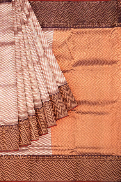 Kota Silk Brocade Peach Saree