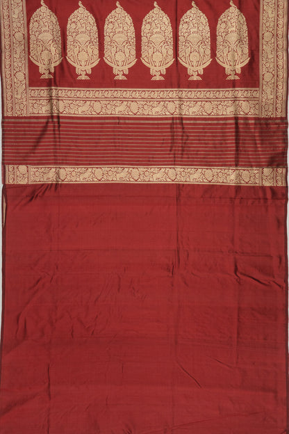 Banarasi Silk Shikargah Jaal Maroon Saree