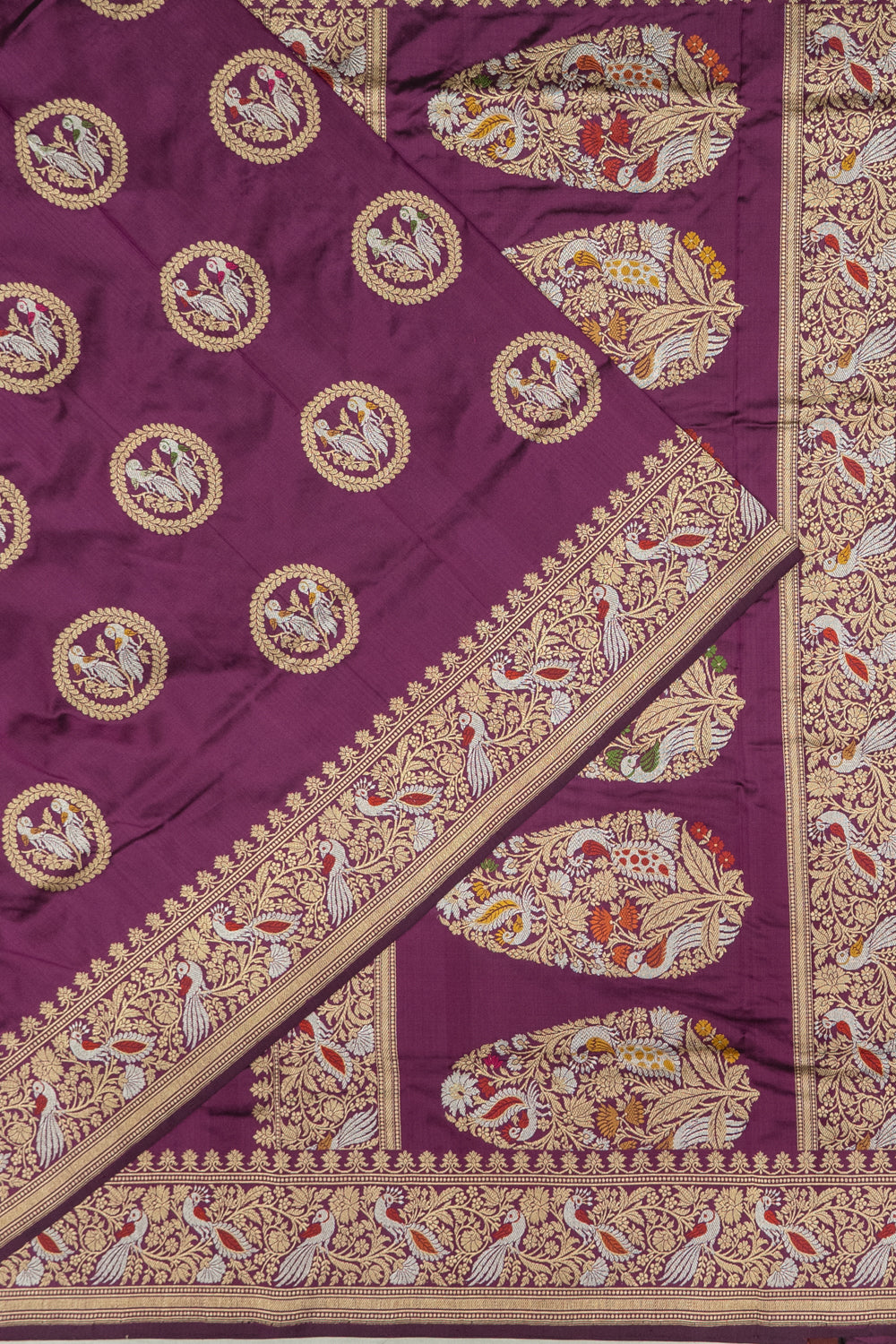 Banarasi Silk Butta Purple Saree