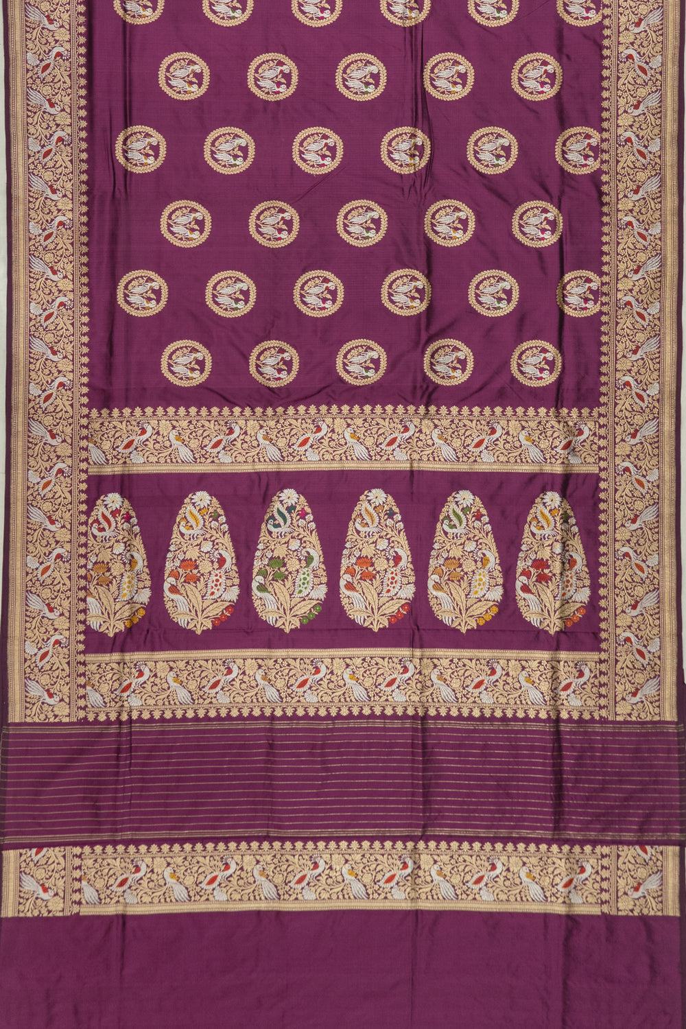 Banarasi Silk Butta Purple Saree