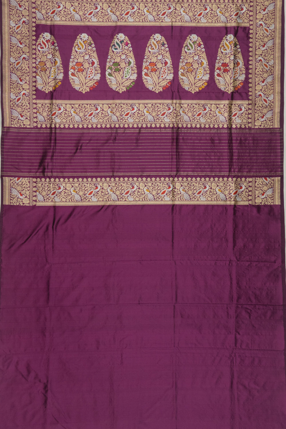 Banarasi Silk Butta Purple Saree