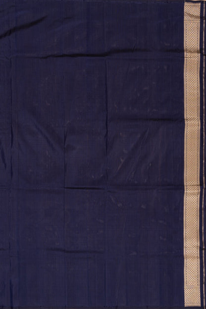 Banarasi Silk Criss Checks And Midnight Blue Saree