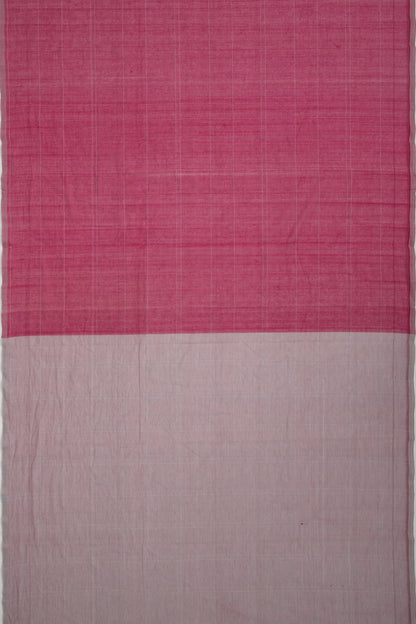 Ponduru Handspun Cotton Checks And Butta Purple Saree