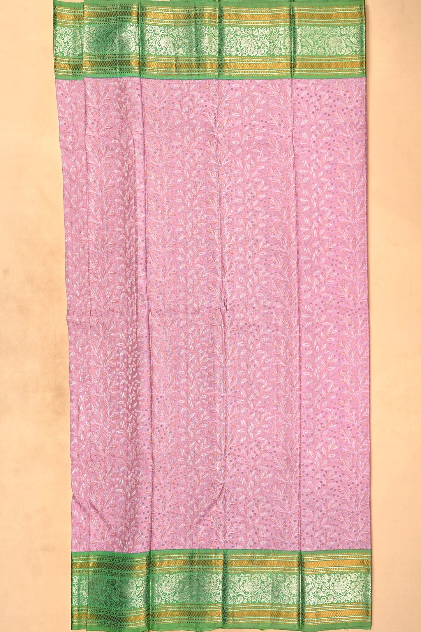 Kanchipuram Silk Brocade Pink Saree