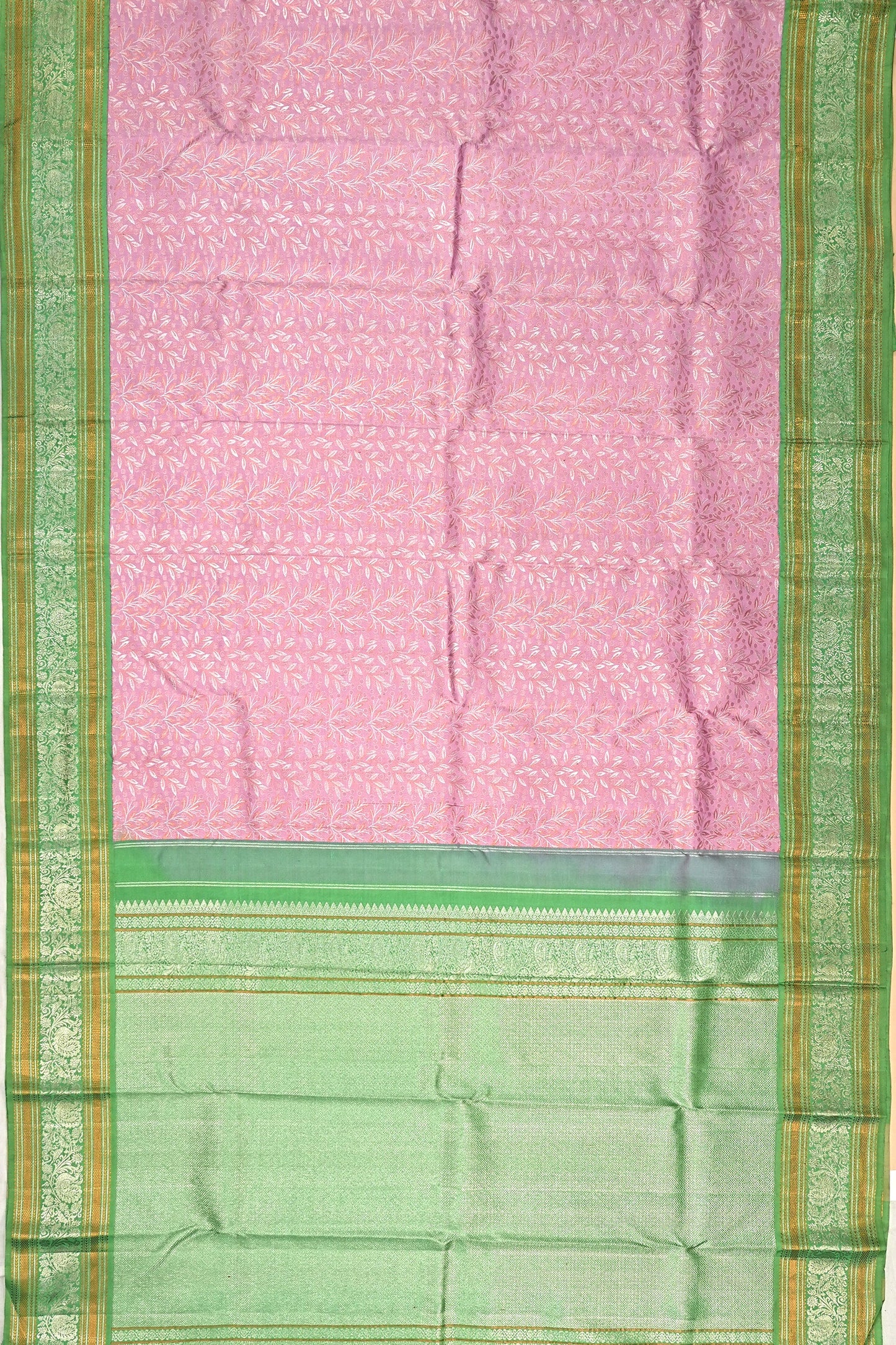 Kanchipuram Silk Brocade Pink Saree