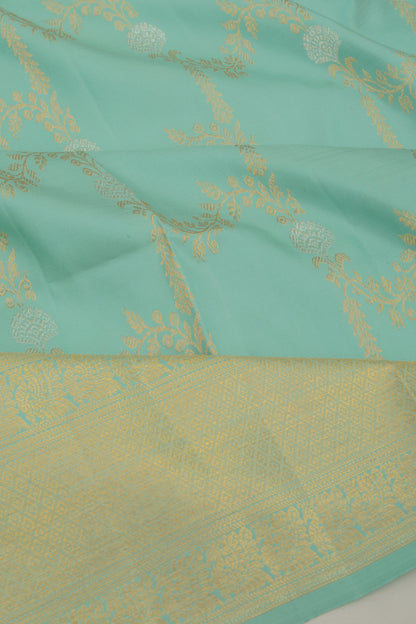 Kanchipuram Silk Jaal Blue Saree