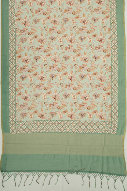 Chanderi Silk Printed Pastel Green Saree