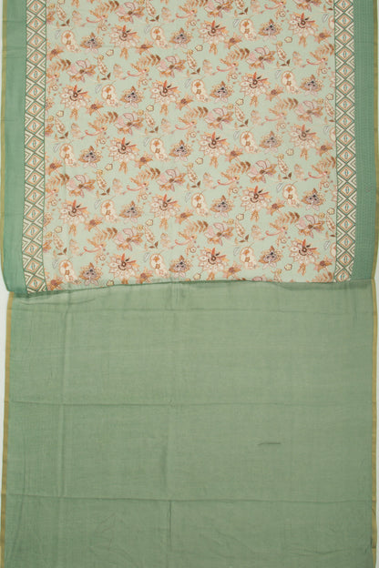 Chanderi Silk Printed Pastel Green Saree