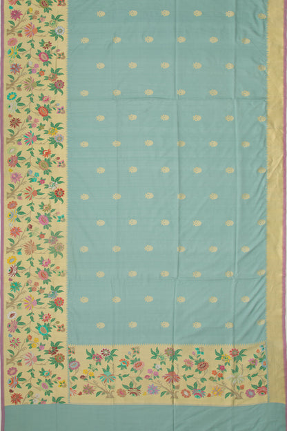 Banarasi Silk Butta Pastel Blue Saree