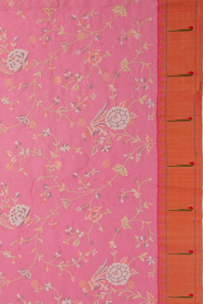 Paithani Silk Embroidery Jaal Baby Pink Saree