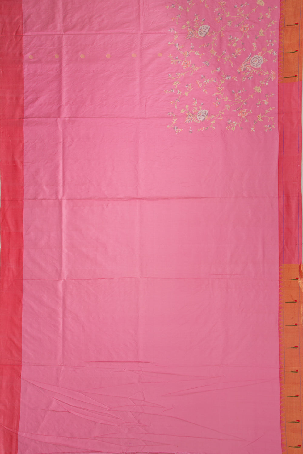 Paithani Silk Embroidery Jaal Baby Pink Saree