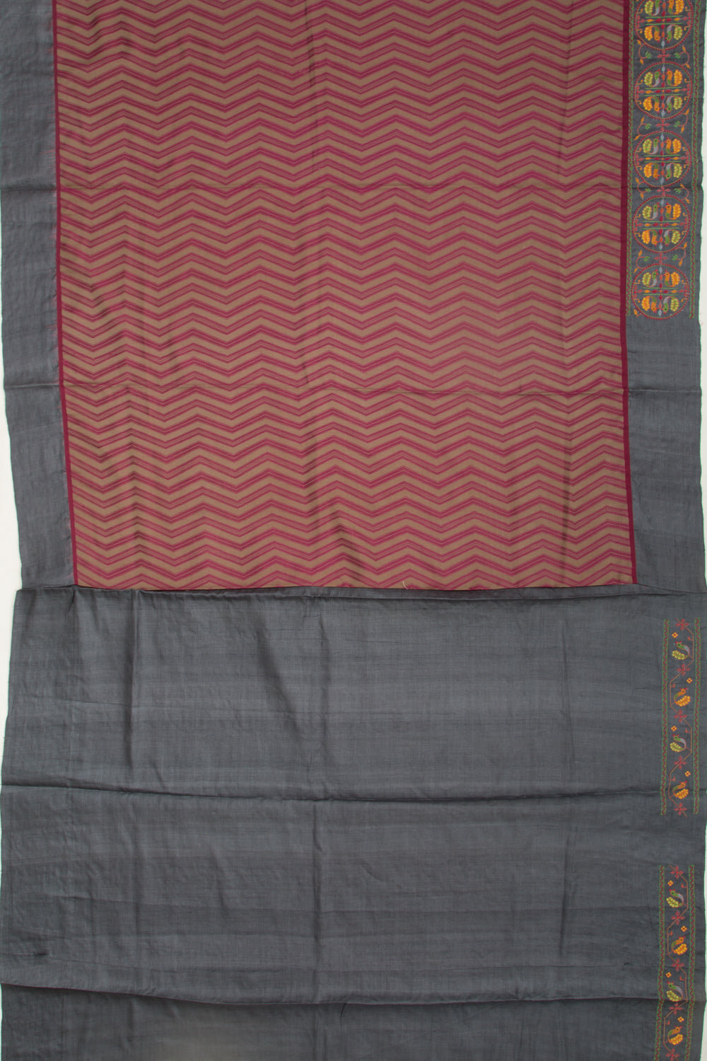 Banarasi Silk Zig Zag Lines Purple Saree