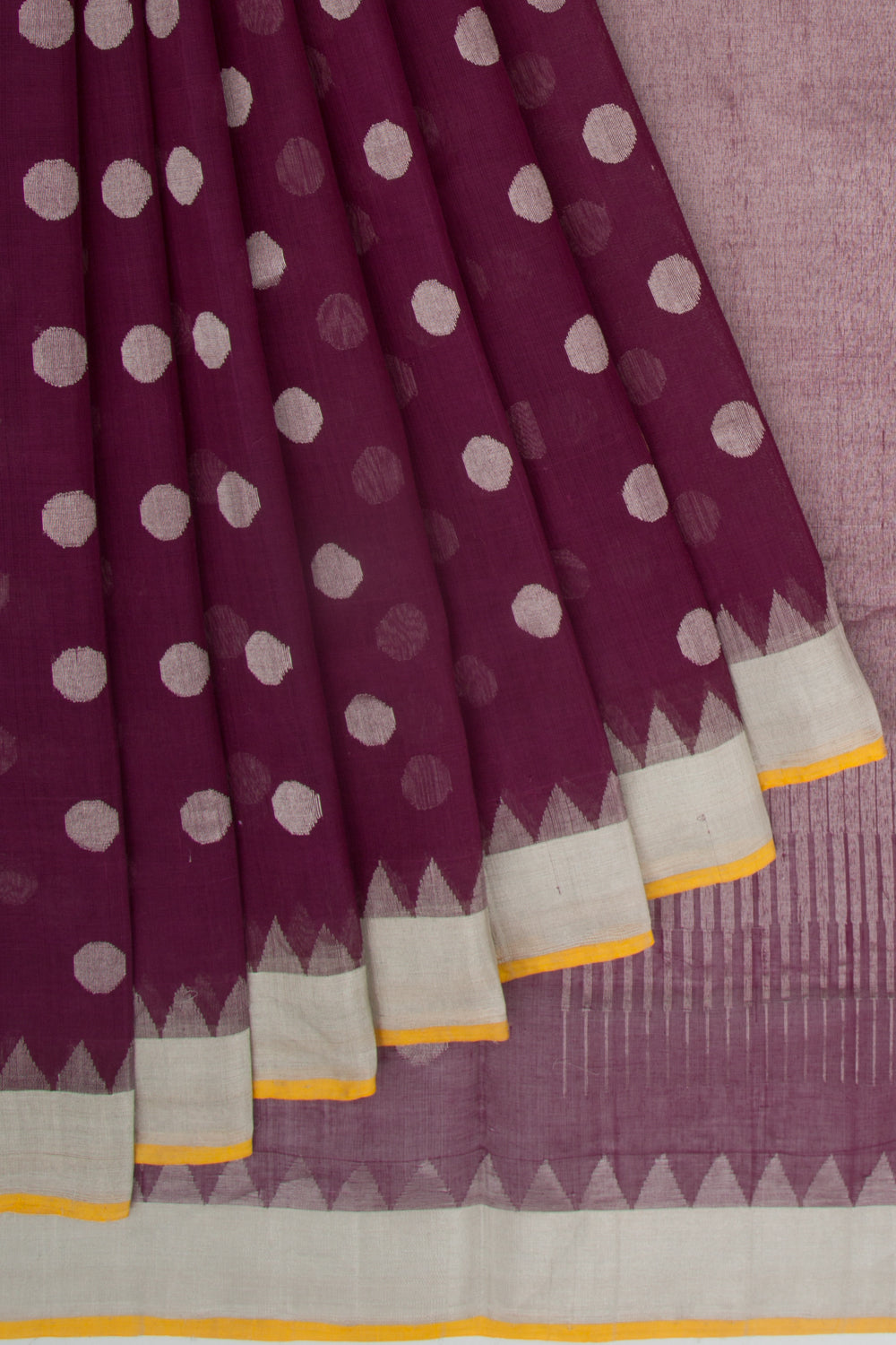 Handspun Cotton Butta Purple Saree