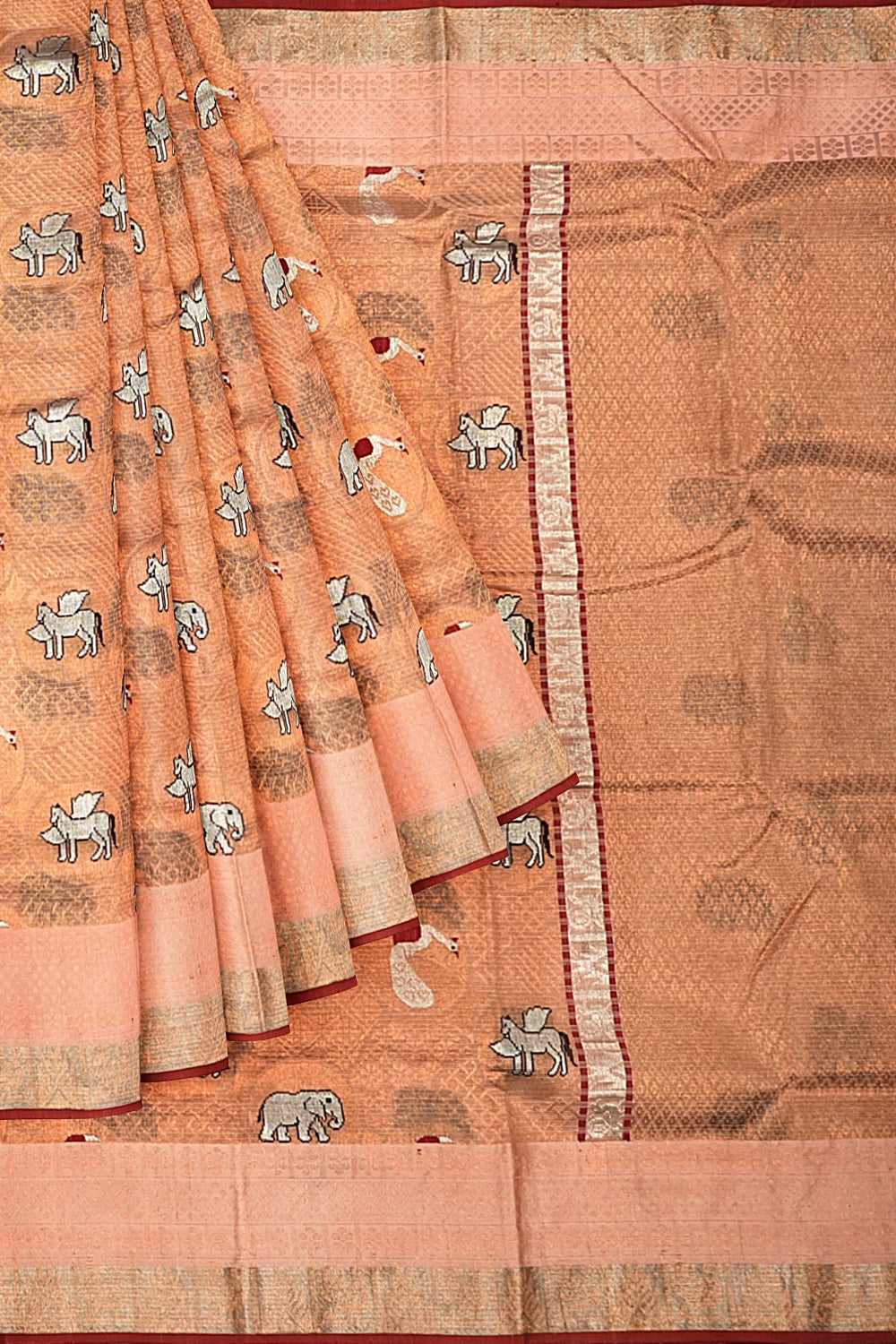 Kota Silk Tissue Brocade Baby Pink Saree