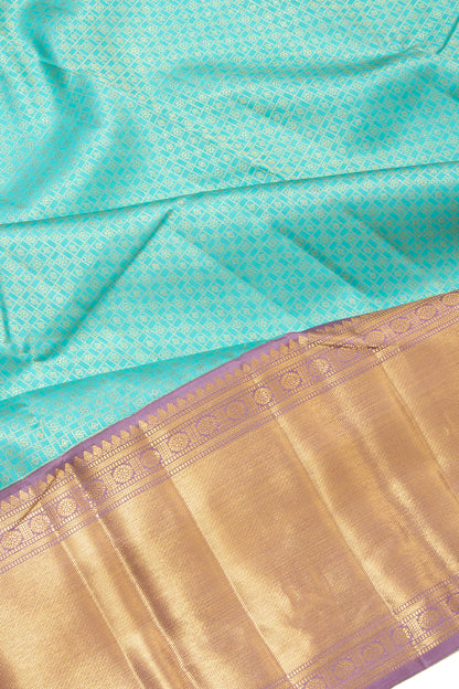 Kanchipuram Silk Brocade Sky Blue Saree