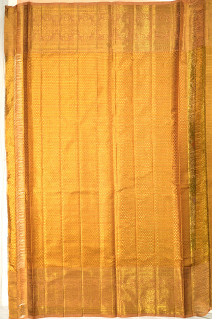 Kanchipuram Silk Tissue Brocade Gold Saree