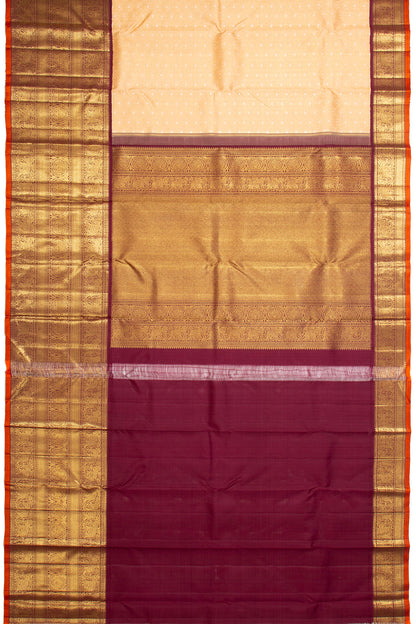 Kanchipuram Silk Brocade Cream Saree