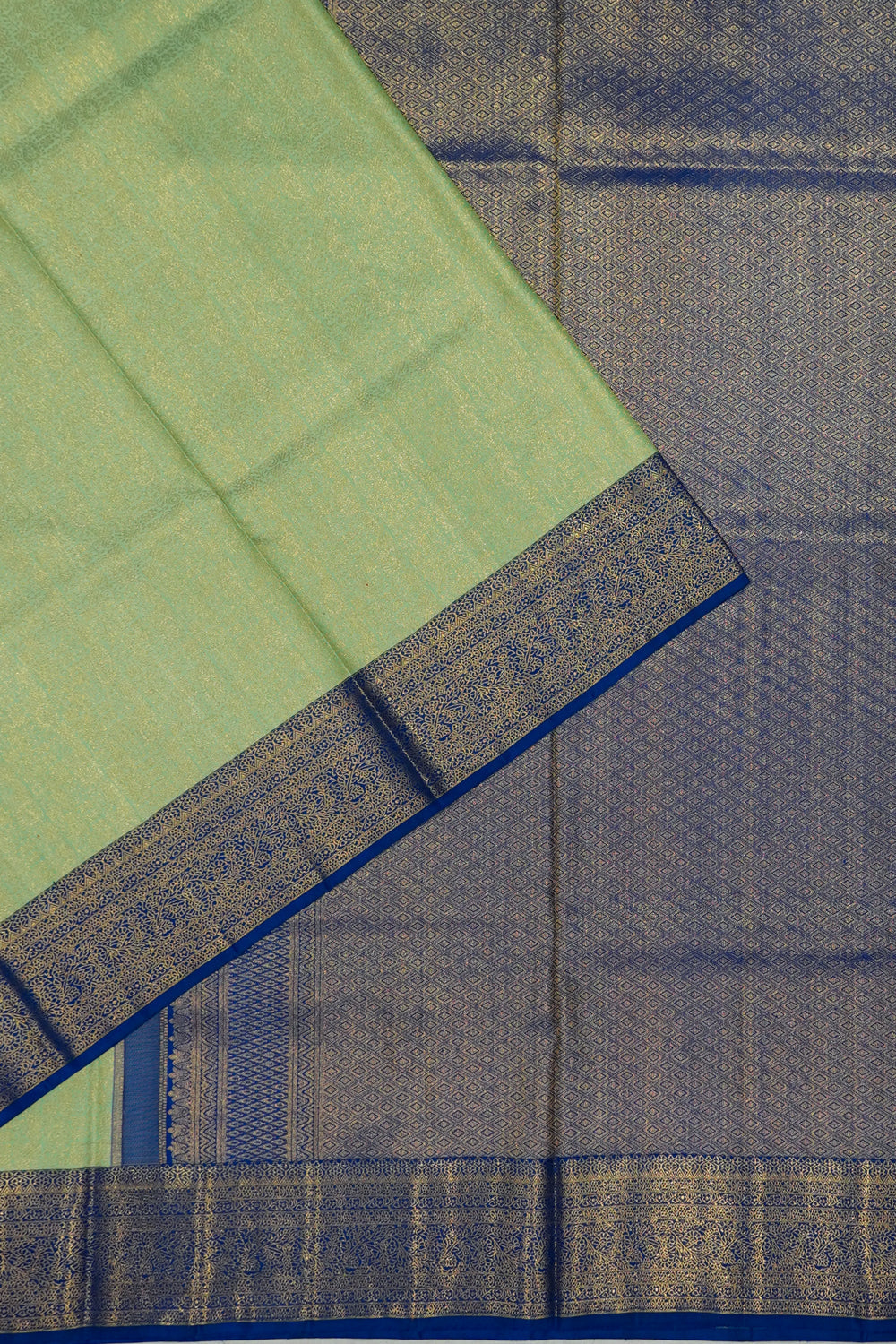 Kanchipuram Silk Brocade Pastel Green Saree