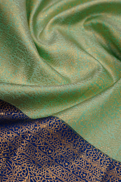 Kanchipuram Silk Brocade Pastel Green Saree