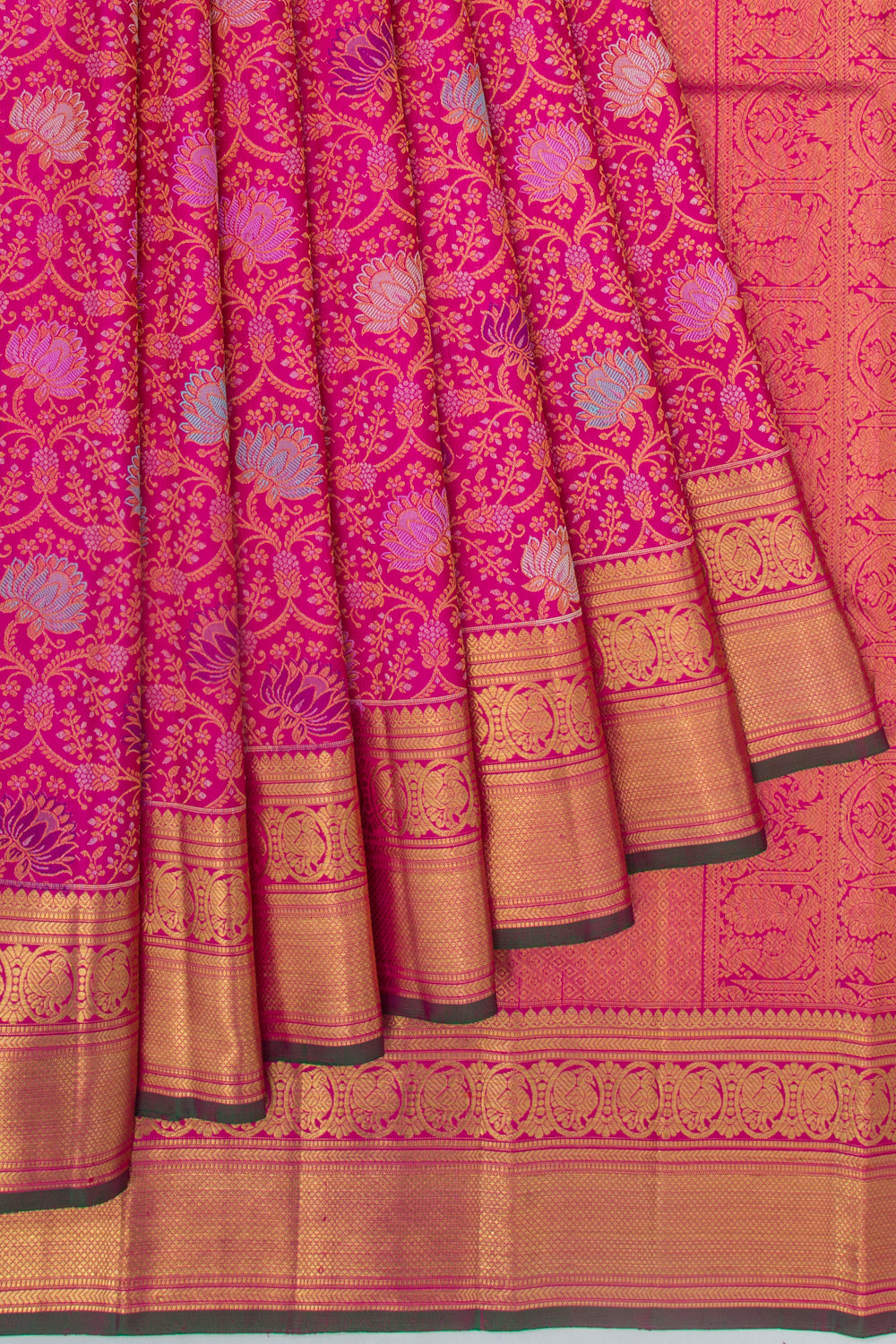 Kanchipuram Silk Brocade Pink Saree