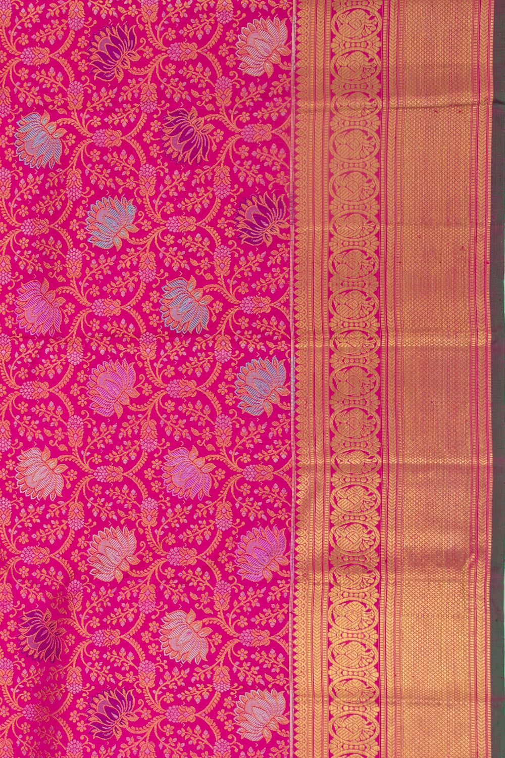 Kanchipuram Silk Brocade Pink Saree