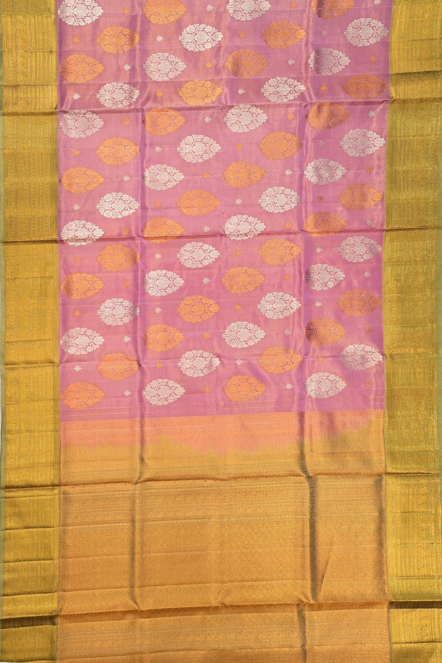 Kanchipuram Silk Tissue Butta Lavender Saree