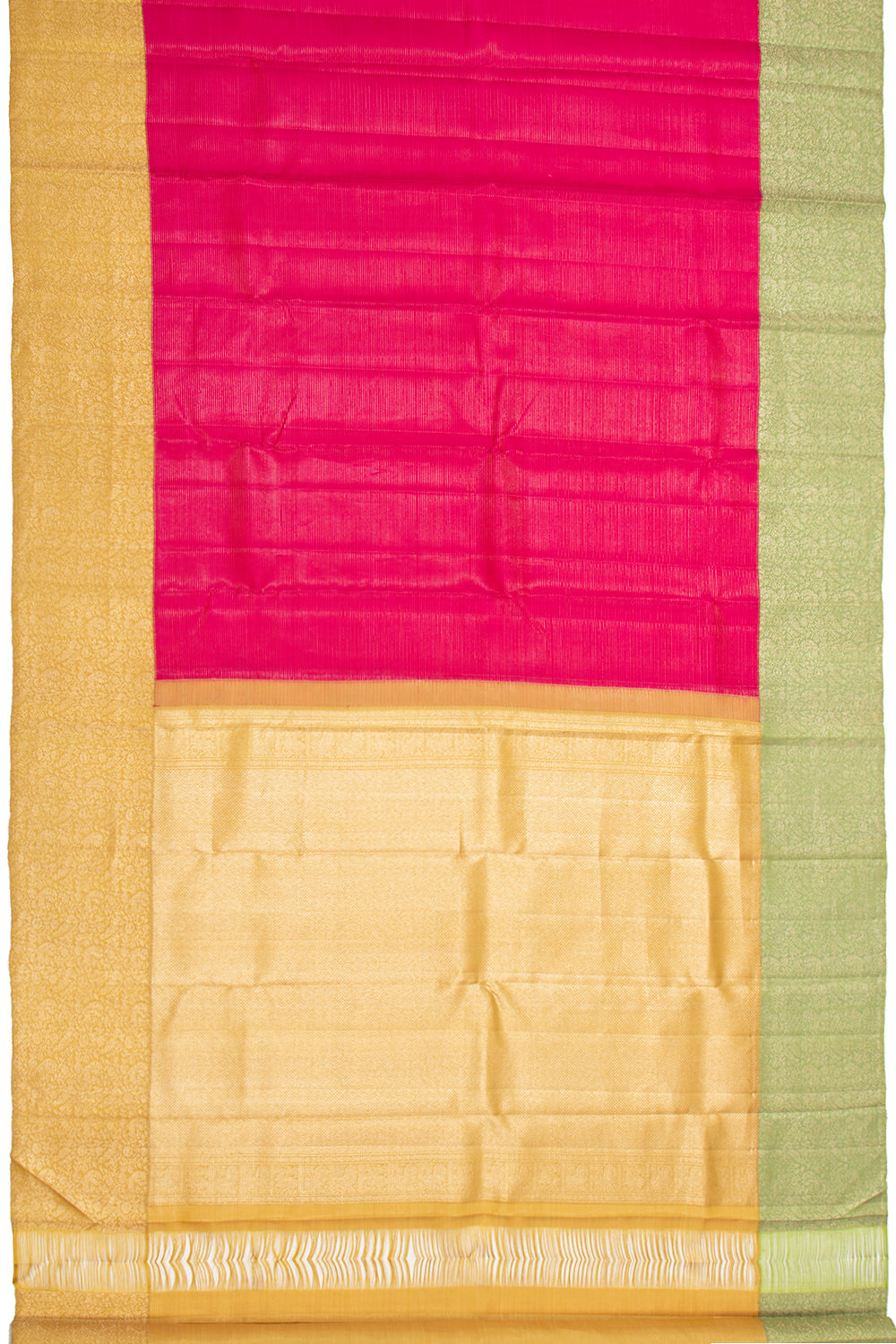 Kanchipuram Silk Horizontal Lines Pink Saree