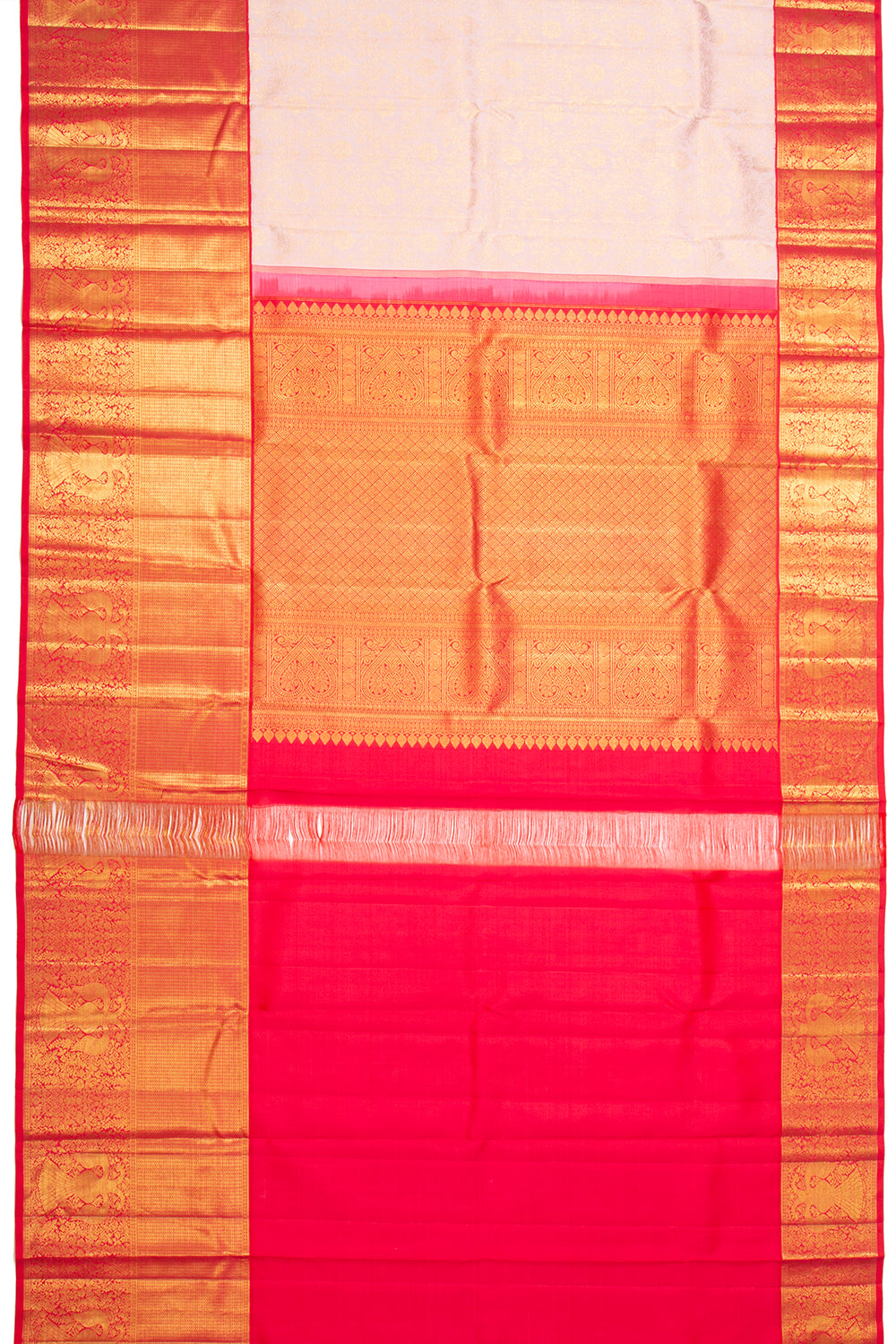 Kanchipuram Silk Tissue Brocade Baby Pink Saree