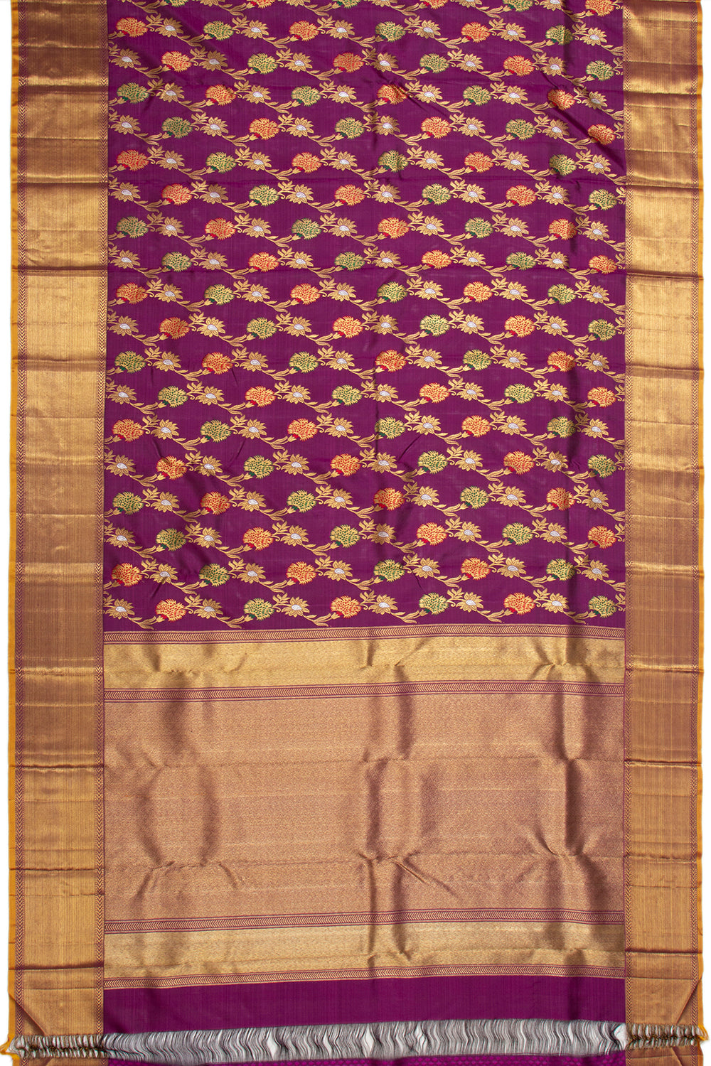 Kanchipuram Silk Jaal Purple Saree