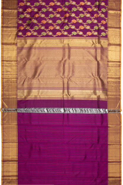 Kanchipuram Silk Jaal Purple Saree