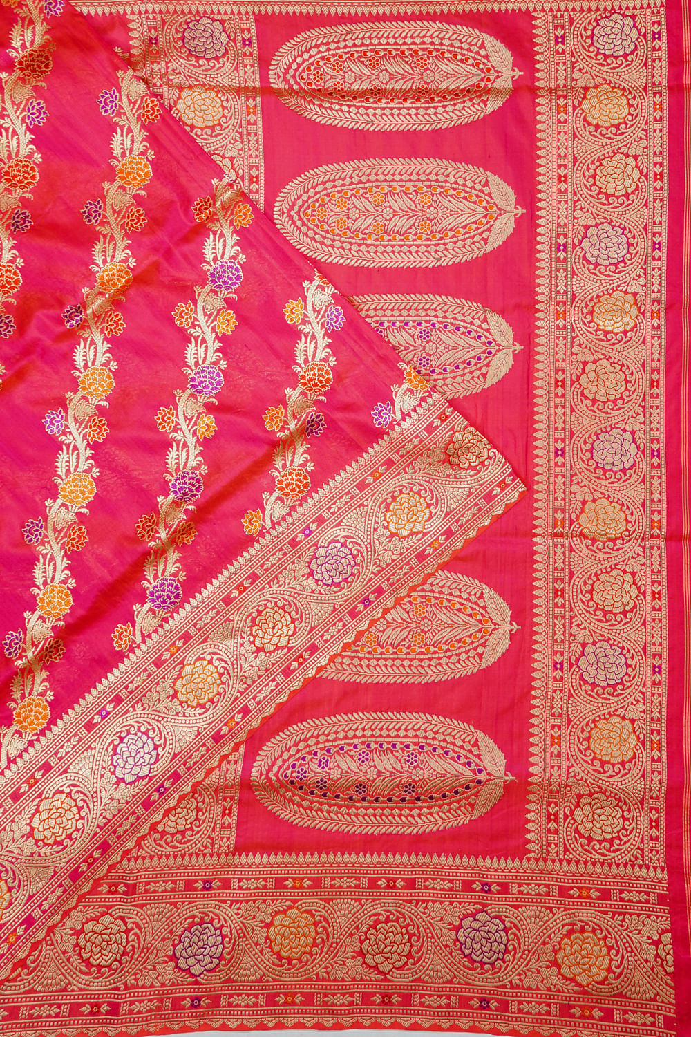 Banarasi Silk Kadwa Jaal Pink Saree