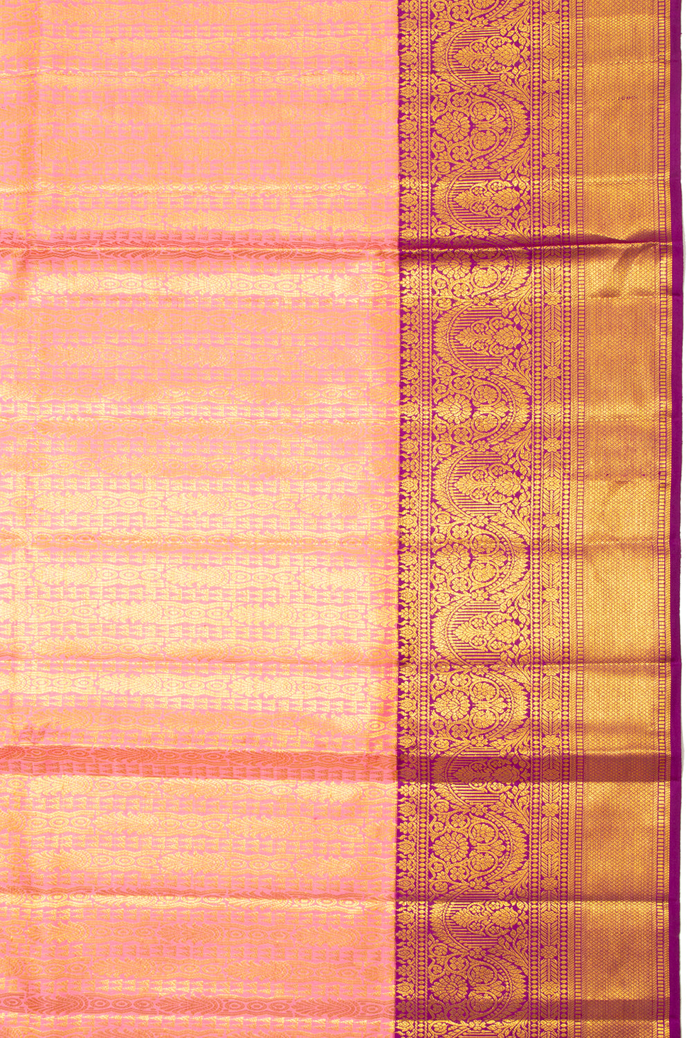 Kanchipuram Silk Brocade Pink Saree